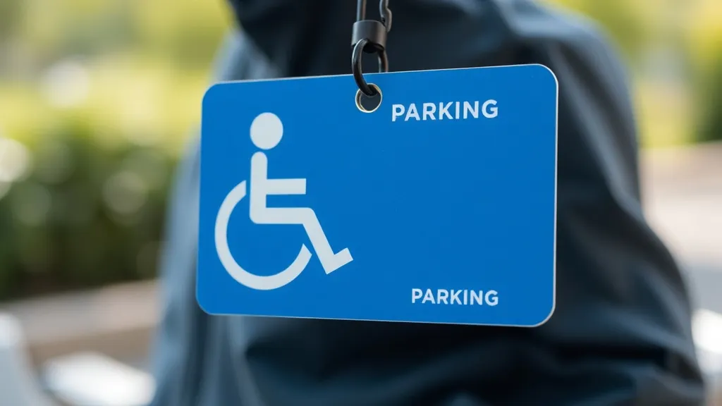 Cartão de estacionamento para pessoa com deficiência posicionado no painel de um veículo adaptado