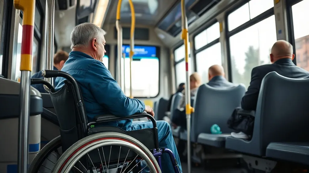 Pessoa com deficiência embarcando em ônibus interestadual acessível em rodoviária brasileira