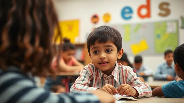 Criança em sala de aula inclusiva durante o início do ano letivo em escola particular