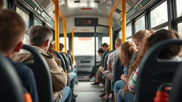 Criança usuária de cadeira de rodas embarcando em transporte escolar adaptado com rampa de acesso