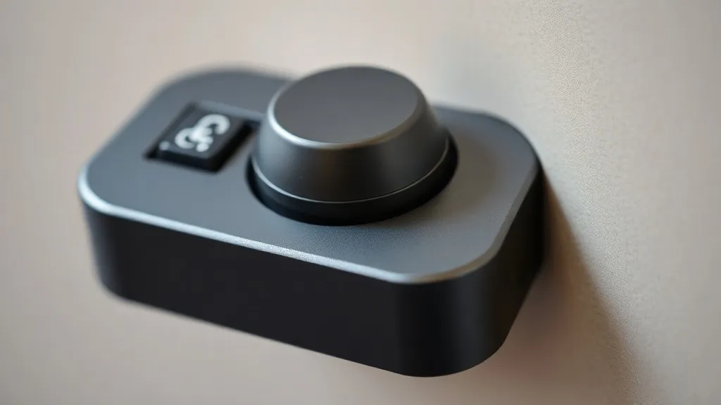 Pessoa com deficiência motora grave usando acionador de botão para controlar tablet, tela com interface de switch access ativa
