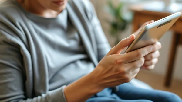 Pessoa com deficiência motora usando tablet com tecnologia assistiva de switch control