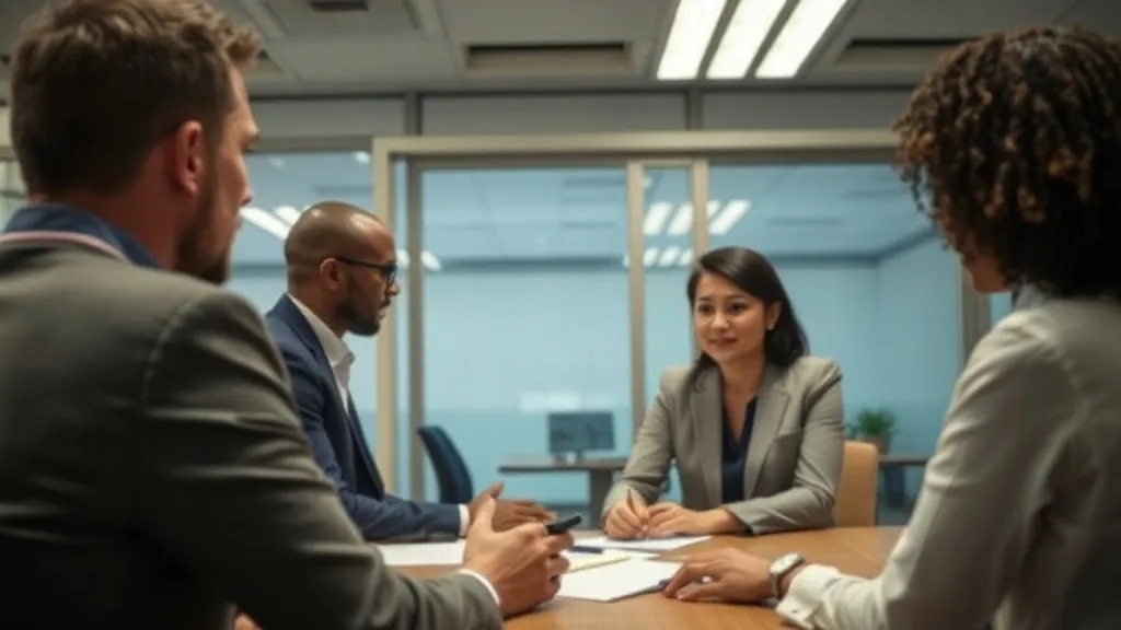 Entrevista de emprego em escritório com acesso para cadeira de rodas